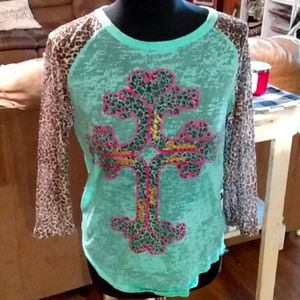 Leopard baseball tee